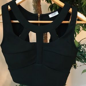 TOBI - cutout black crop top - size s
